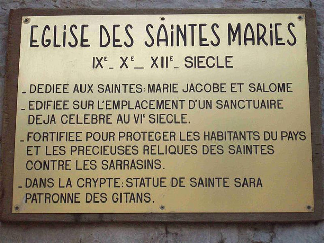 Placa Igreja Saints Maries
